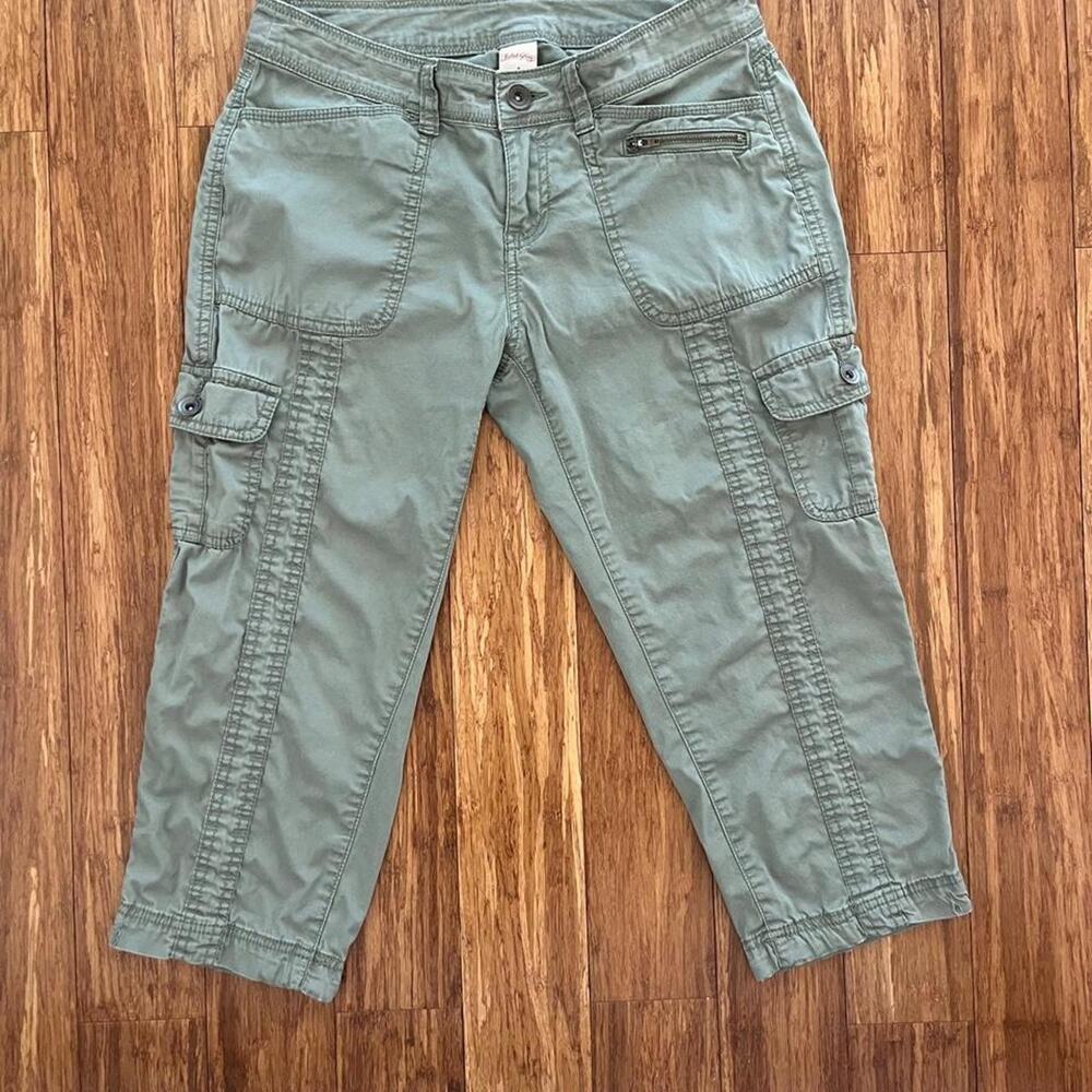 Faded Glory Y2K Green Utility Capri Cargo Pants Size 4